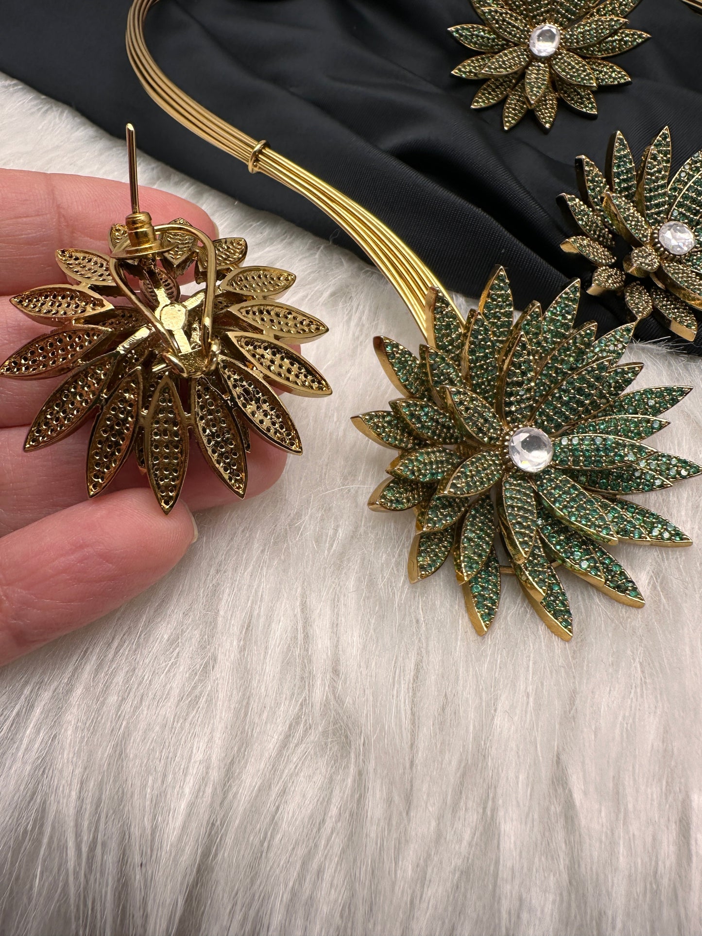 AD  Nano Setting Hasli Necklace - Green