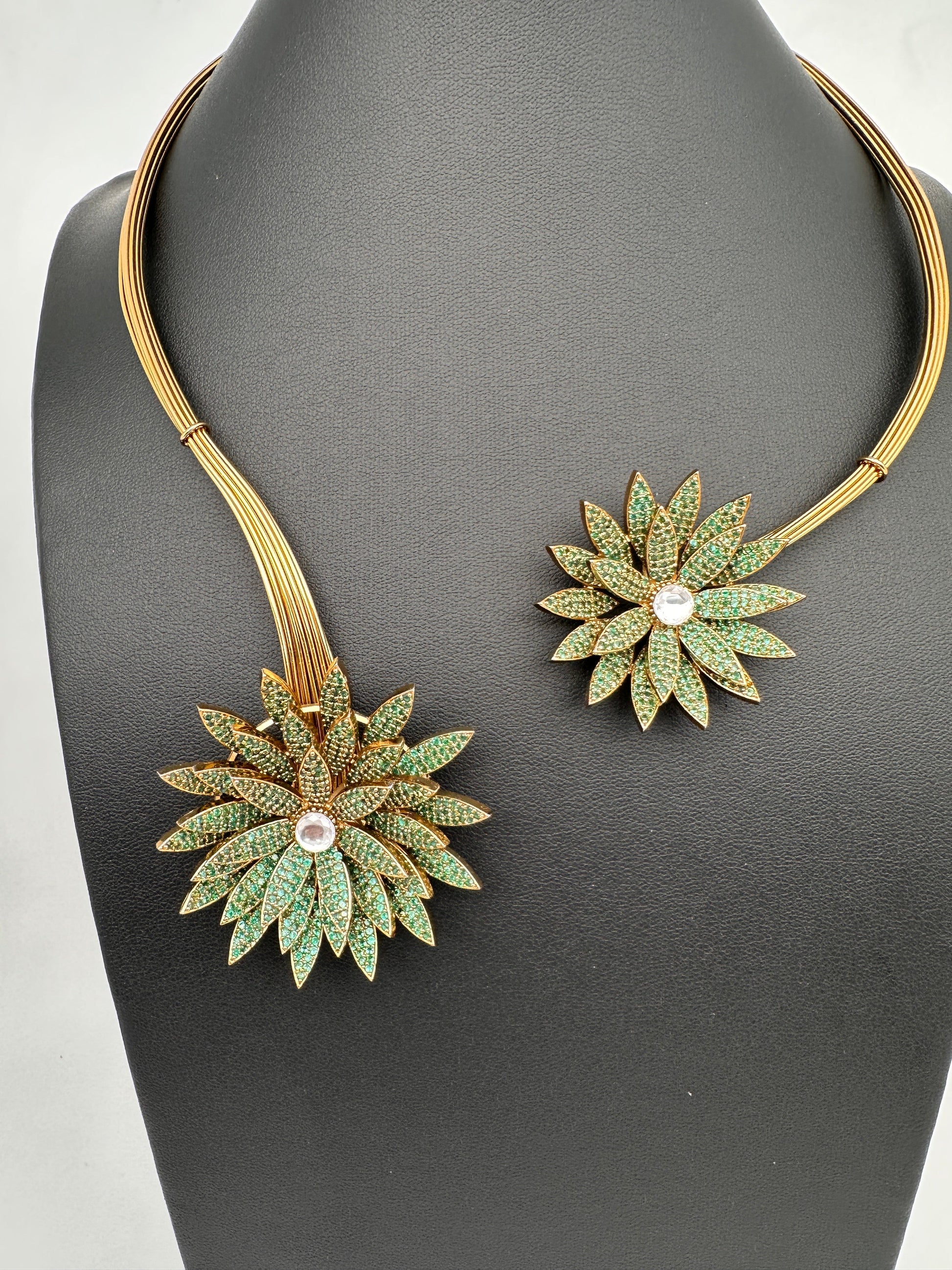 AD  Nano Setting Hasli Necklace - Green
