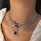 Marquise AD Purple Doublet Short Necklace