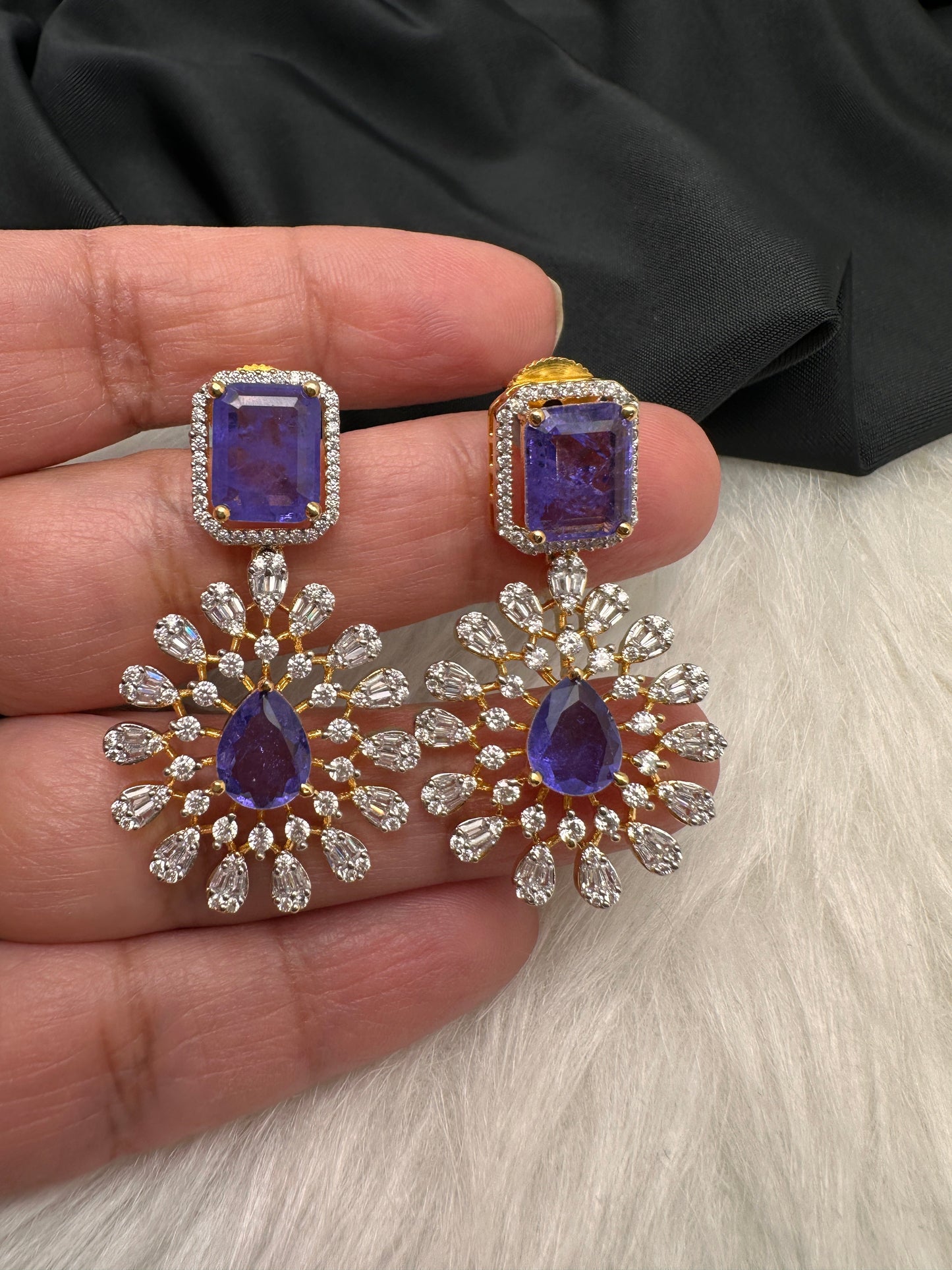 Marquise AD Purple Doublet Short Necklace