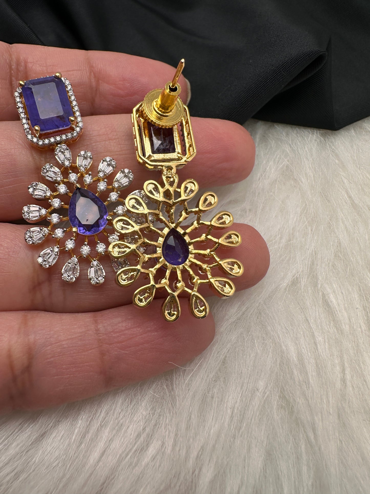 Marquise AD Purple Doublet Short Necklace