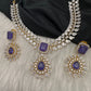 Marquise AD Purple Doublet Short Necklace