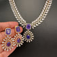 Marquise AD Purple Doublet Short Necklace