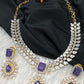 Marquise AD Purple Doublet Short Necklace