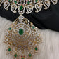 Mango AD Neckline Color Stone Necklace - Green
