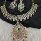 Mango AD Neckline Color Stone Necklace - Green