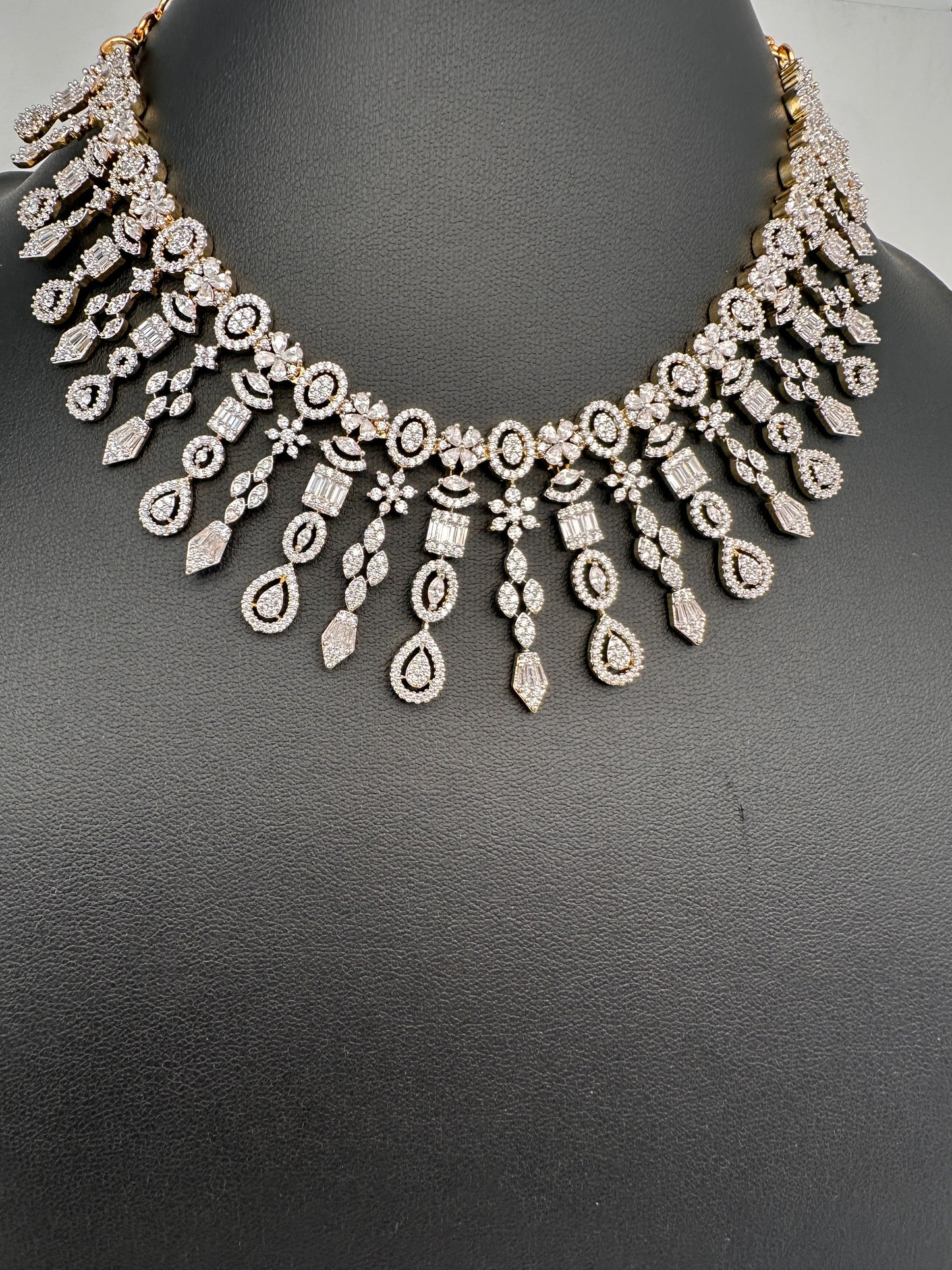 Marquise Cubic Zirconia Neckline Short Necklace