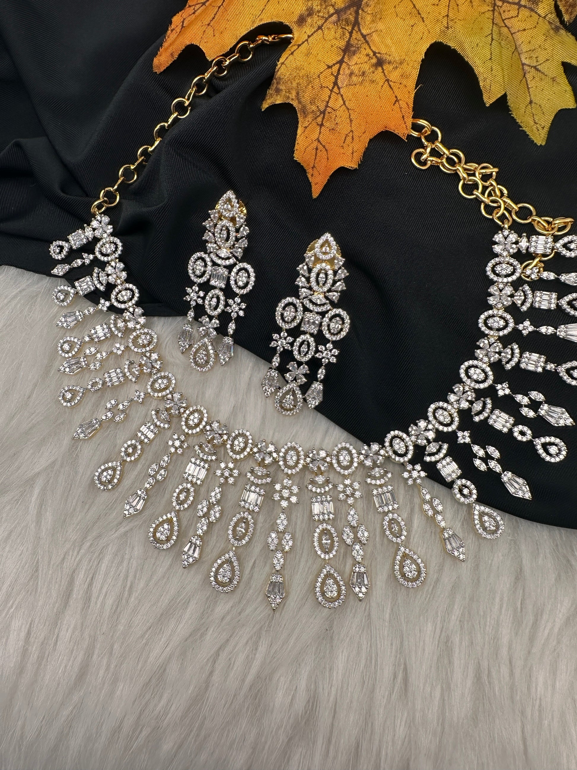 Marquise Cubic Zirconia Neckline Short Necklace