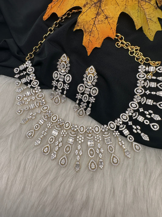 Marquise Cubic Zirconia Neckline Short Necklace