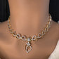 AD Dainty Neckline Short Necklace