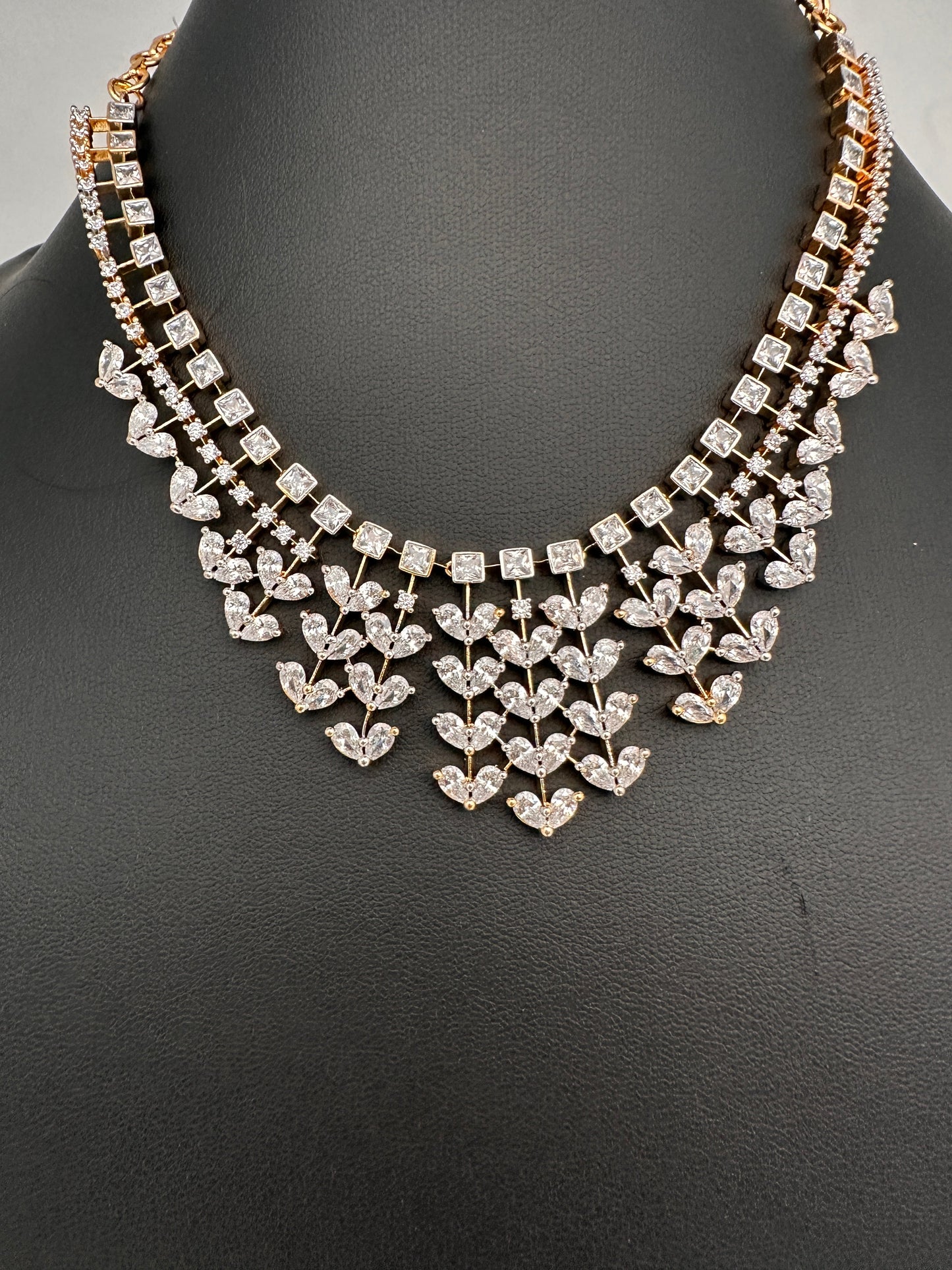 Marquise Cubic Zirconia Neckline Short Necklace