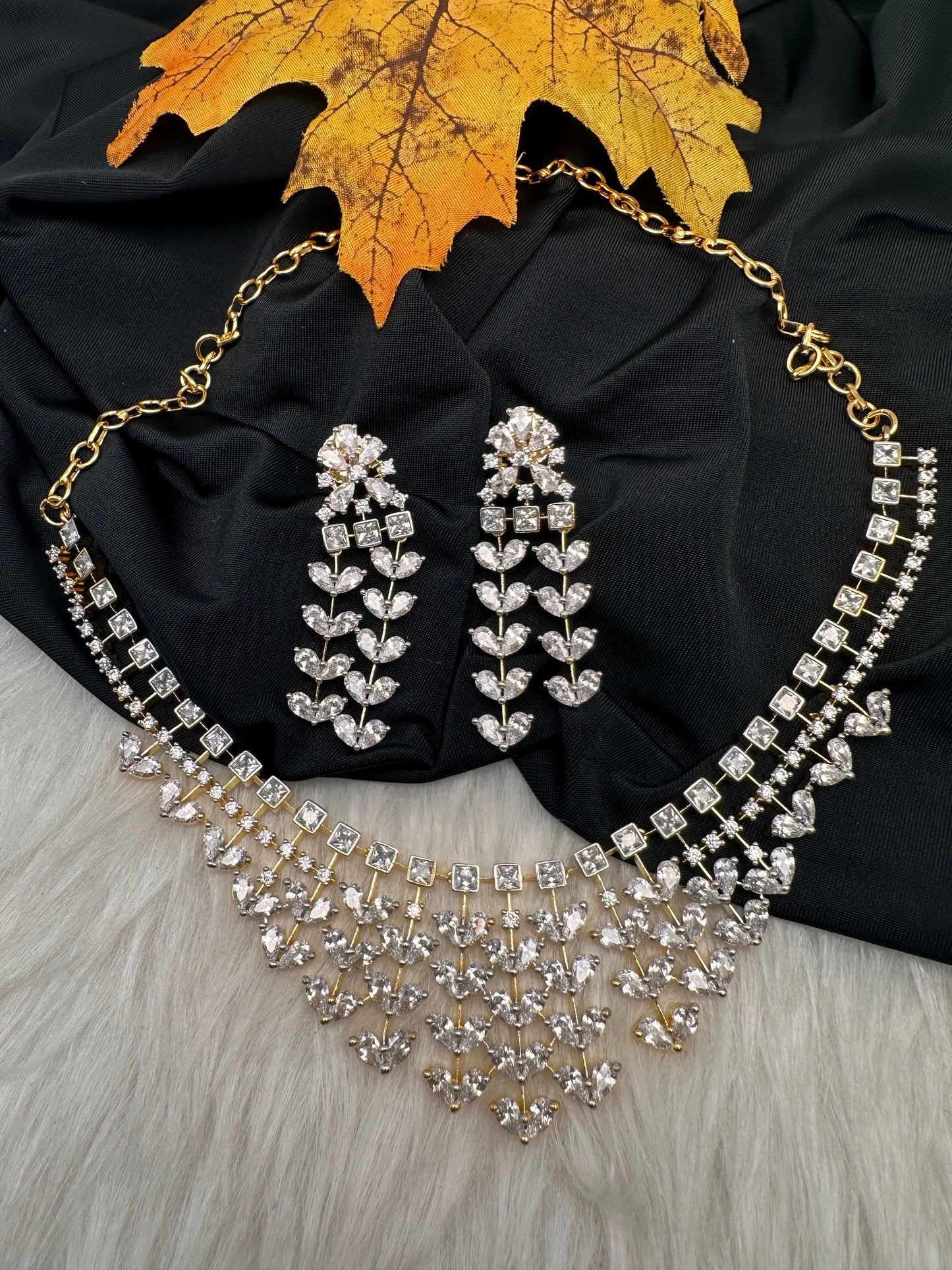 Marquise Cubic Zirconia Neckline Short Necklace