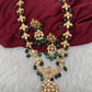 Polki 6 Carat Gold Plated CZ Green Emerald Beads Necklace