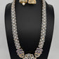 AD  Diamond Finish Color Stone Long Necklace - Purple