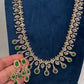 AD  Color Stone Diamond Finish Kanti Short Necklace - Green