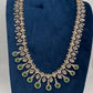 AD  Color Stone Diamond Finish Kanti Short Necklace - Green
