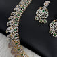 AD  Color Stone Diamond Finish Mango Long Necklace - Green