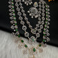 AD  Color Stone Diamond Finish Mango Long Necklace - Green