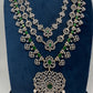 AD  Color Stone Diamond Finish Mango Long Necklace - Green