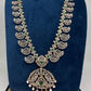Mango Mala AD  Color Stone Detachable Pendent Long Necklace - Green