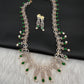 AD Pearls Color Stone Long Necklace - Green