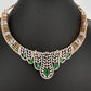 AD  Color Stone Short Neckline Necklace - Green
