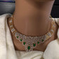 AD  Color Stone Short Neckline Necklace - Green