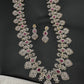 AD Long Diamond Finish Necklace - Red