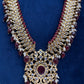 Polki CZ 6 Carat Gold Plated Real Ruby Long Necklace