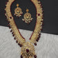 Polki CZ 6 Carat Gold Plated Real Ruby Long Necklace