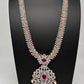AD Diamond Finish Ruby Long Necklace - 