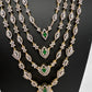 AD Color Stone Multi Layer Long  Necklace - Green