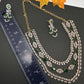 AD Color Stone Multi Layer Short Necklace - Green