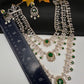 AD Color Stone Multi Layer Long  Necklace - Green