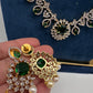 AD Color Stone Multi Layer Long  Necklace - Green