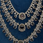 AD Color Stone Multi Layer Long  Necklace - Purple