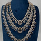 AD Color Stone Multi Layer Long  Necklace - Purple