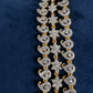 AD Peacock Mango Color Stone Multi Layer Long  Necklace - Purple