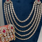 AD Chain Ruby Multi Layer Long  Necklace - 