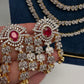AD Chain Ruby Multi Layer Long  Necklace - 