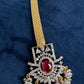 AD Chain Ruby Multi Layer Long  Necklace - 