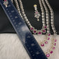 AD Ruby Multi Layer Long  Necklace - 