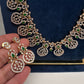 AD Bottu Color Stone Long  Necklace - Green