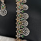 AD Bottu Color Stone Long  Necklace - Green