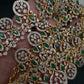 AD Bottu Color Stone Long  Necklace - Green