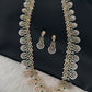 AD Bottu Color Stone Long  Necklace - Green