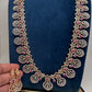 AD Bottu Color Stone Long  Necklace - Red
