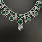 AD Emerald Green Silver Short Necklace - 