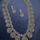 AD Bottu Mala Peacock Diamond Finish Long  Necklace - 