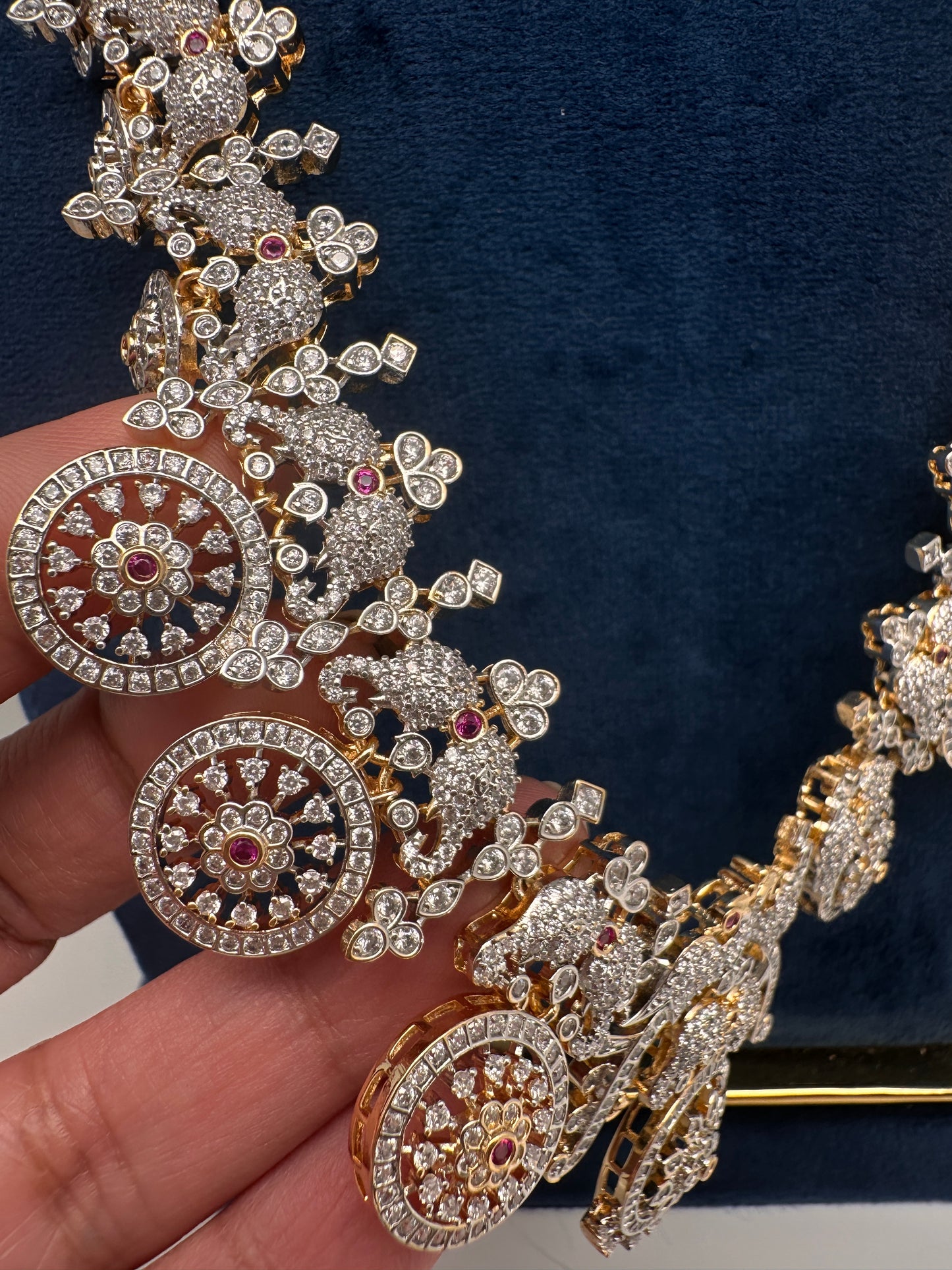 AD Bottu Mala Diamond Finish Long  Necklace - 